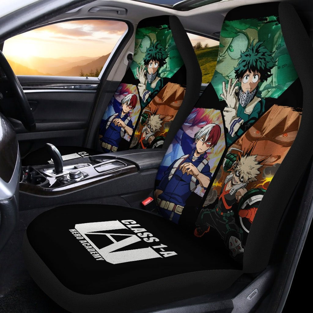 My Hero Academia Car Seat Covers Three Musketeers Deku Shoto Bakugou Seat Covers