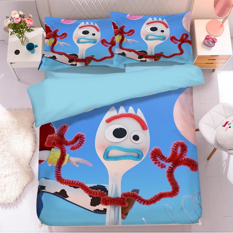 Toy Story Bedding Set DN Toy Story Forky Character Graphic Duvet Cover Unifinz