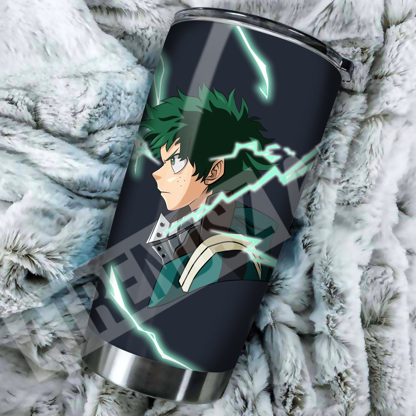 My Hero Academia Tumbler Midoriya Izuku Black Tumbler Cup Travel Mug For Anime Fan