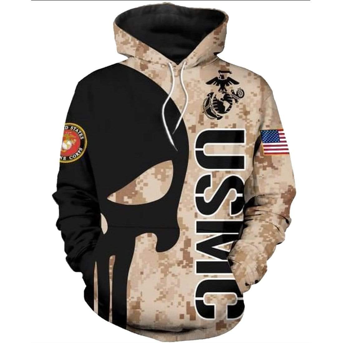 Unifinz Veteran Hoodie Mens Womens USMC Hoodie US Marine Corps Shirt Awesome Veteran Military Apparel 2024