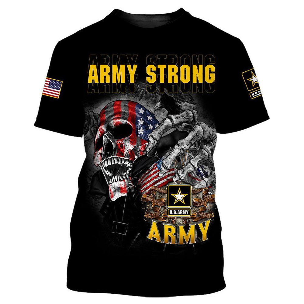 Veteran Shirt Army Strong US Army Skull Black Hoodie Veteran Hoodie