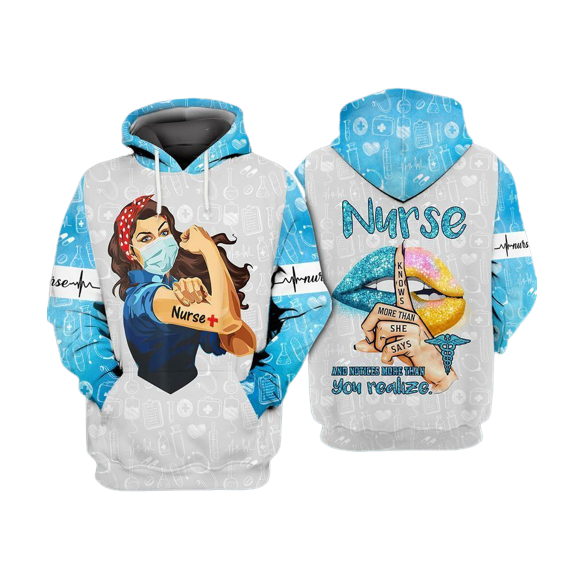 Unifinz Nurse Hoodie Nurse Knows More Than She Says Notice More Than You Realize Hoodie Nurse Apparel 2022