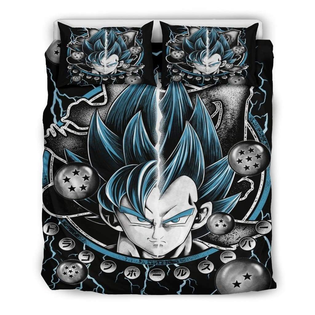 Dragon Ball Bedding Set Vegeta Goku Dragon Balls Pattern Duvet Covers Black Blue Unique Gift