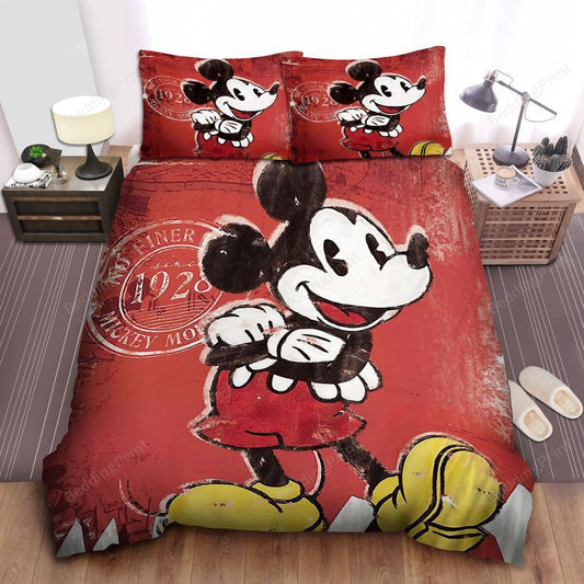 MM Bedding Set DN MM 1928 Vintage Style Graphic Duvet Covers Red Unique Gift