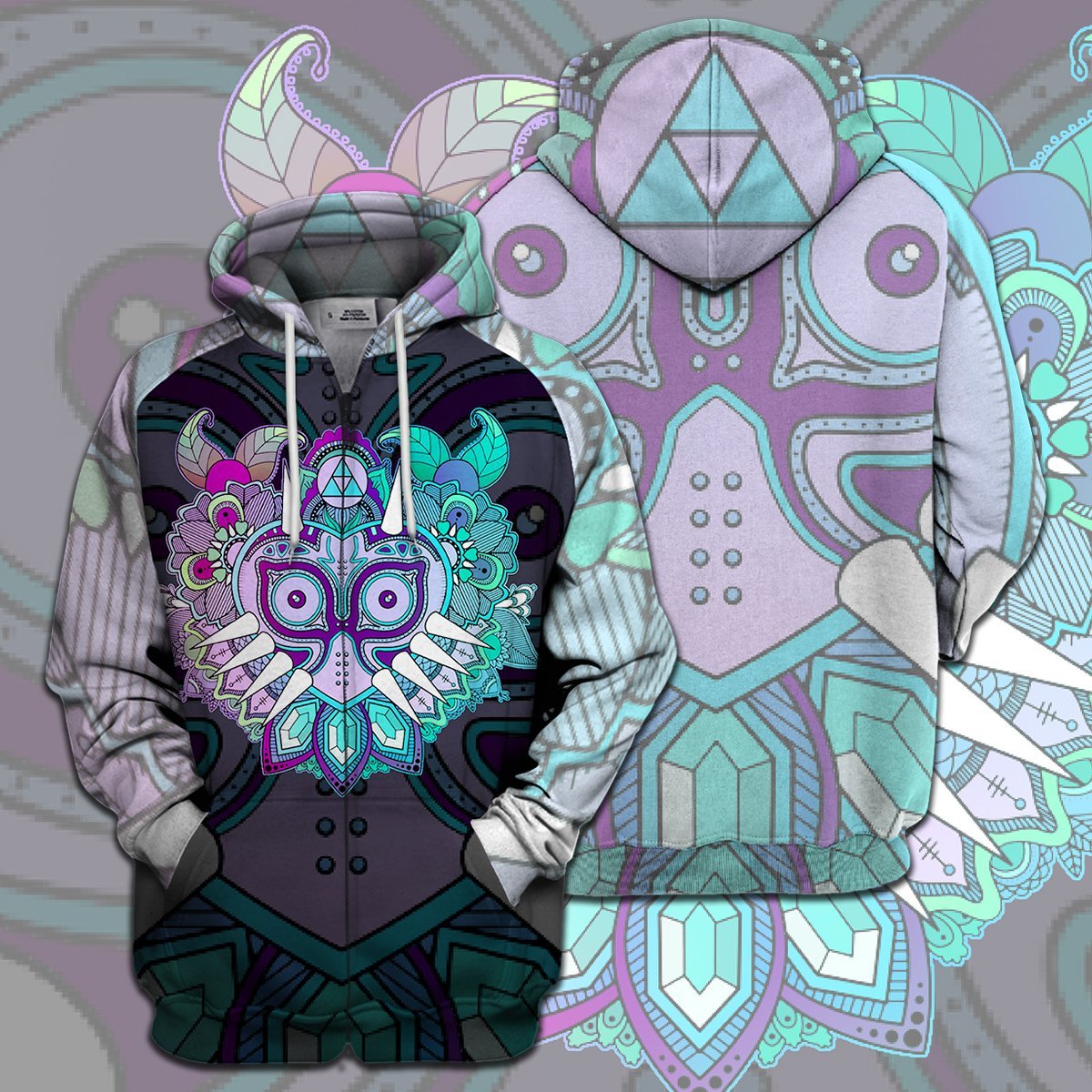 Unifinz Legend Of Zelda T-shirt Majora's Mask Mandala Glass T-shirt Legend Of Zelda Hoodie Long Sleeve Shirt Tank 2022