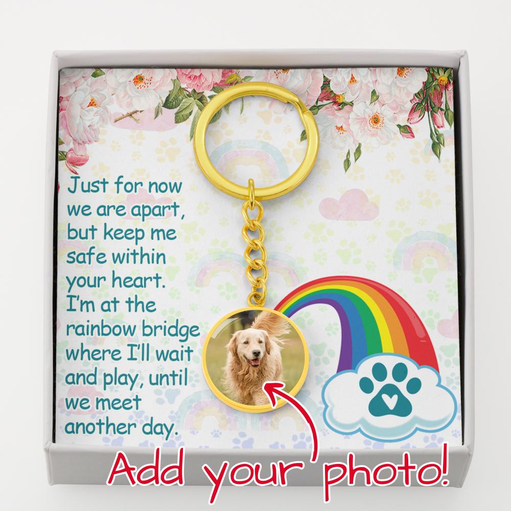 Pet Memorial Gifts,Rainbow Bridge Bracelet for Beloved Dog Cat Keychain M371