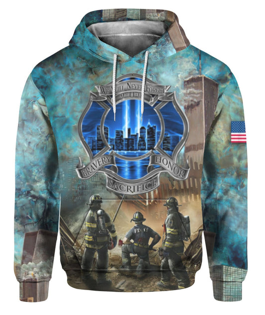 Unifinz Patriot Day T-shirt We Will Never Forget Patriot Day Blue Smoke Hoodie Patriot Hoodie 2023