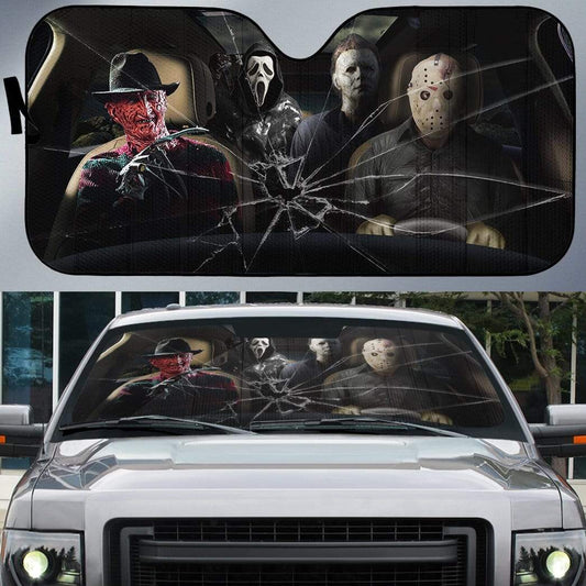  Horror Car Sun Shade Freddy Krueger Jason Voorhees Michael Myers Ghostface Auto Sun Shade