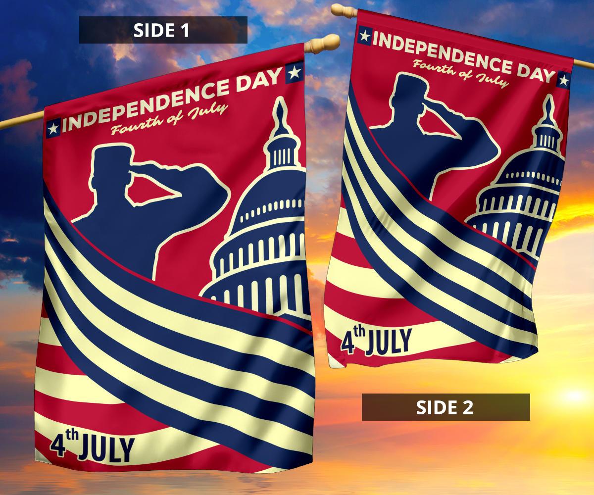 Unifinz 4th Of July Flags Independence Day Soldier Salute Garden Flag Fourth Of July Gift 4th Of July House Flag 2022