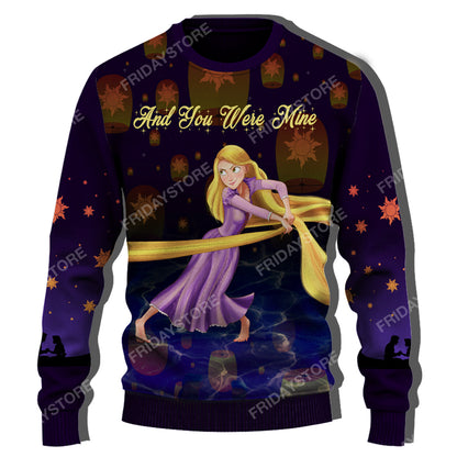 Unifinz DN Sweater Tangled Rapunzel And You Were Mine Couple Ugly Sweater Rapunzel Sweater 2024