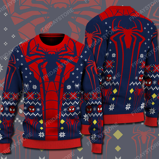 Unifinz MV Ugly Sweater MV Amazing Spider Christmas Sweater Cool Spiderman Sweater 2022