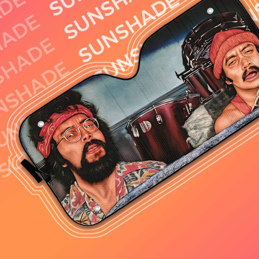 Cheech And Chong Car Sun Shade Cheech And Chong Painting Auto Sun Shade