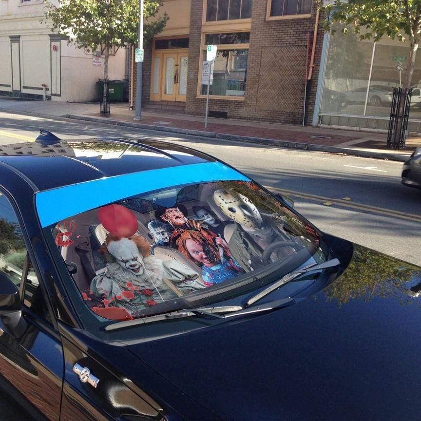 Horror Car Sun Shade Pennywise Chucky Jason Voorhees Auto Sun Shade