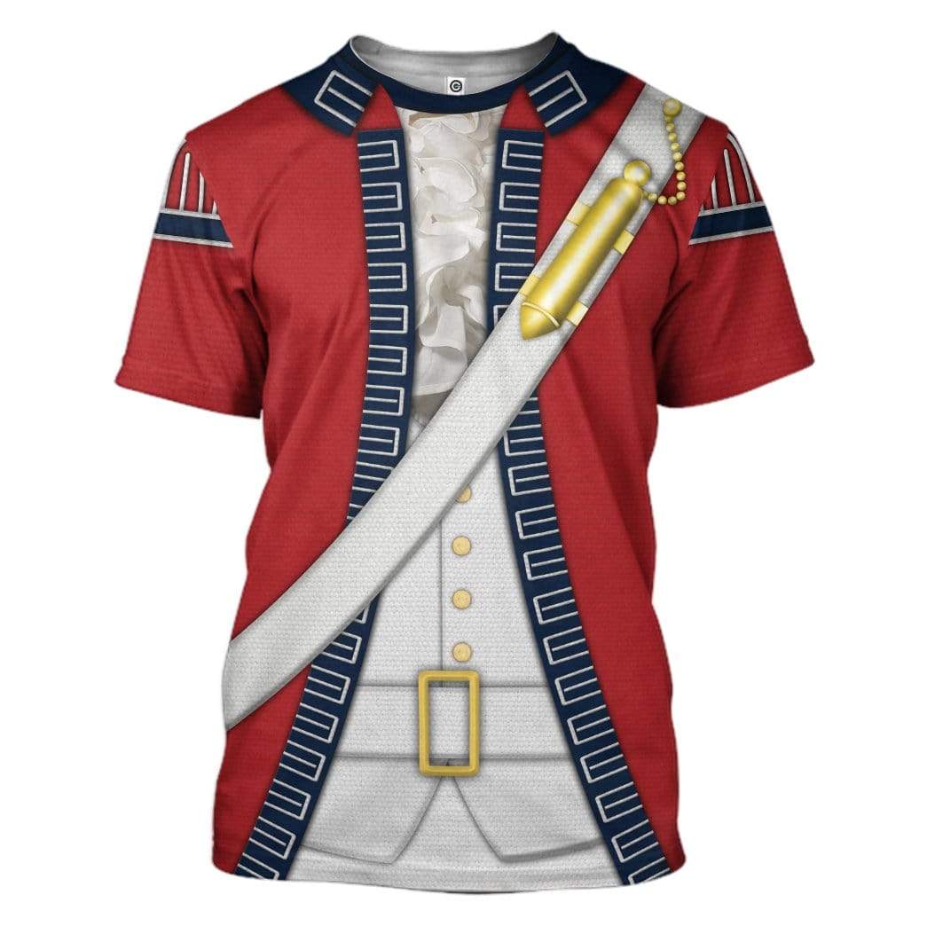 Historical T-shirt British Redcoat Costume 3d T-shirt Historical Hoodie Adult Full Size Colorful