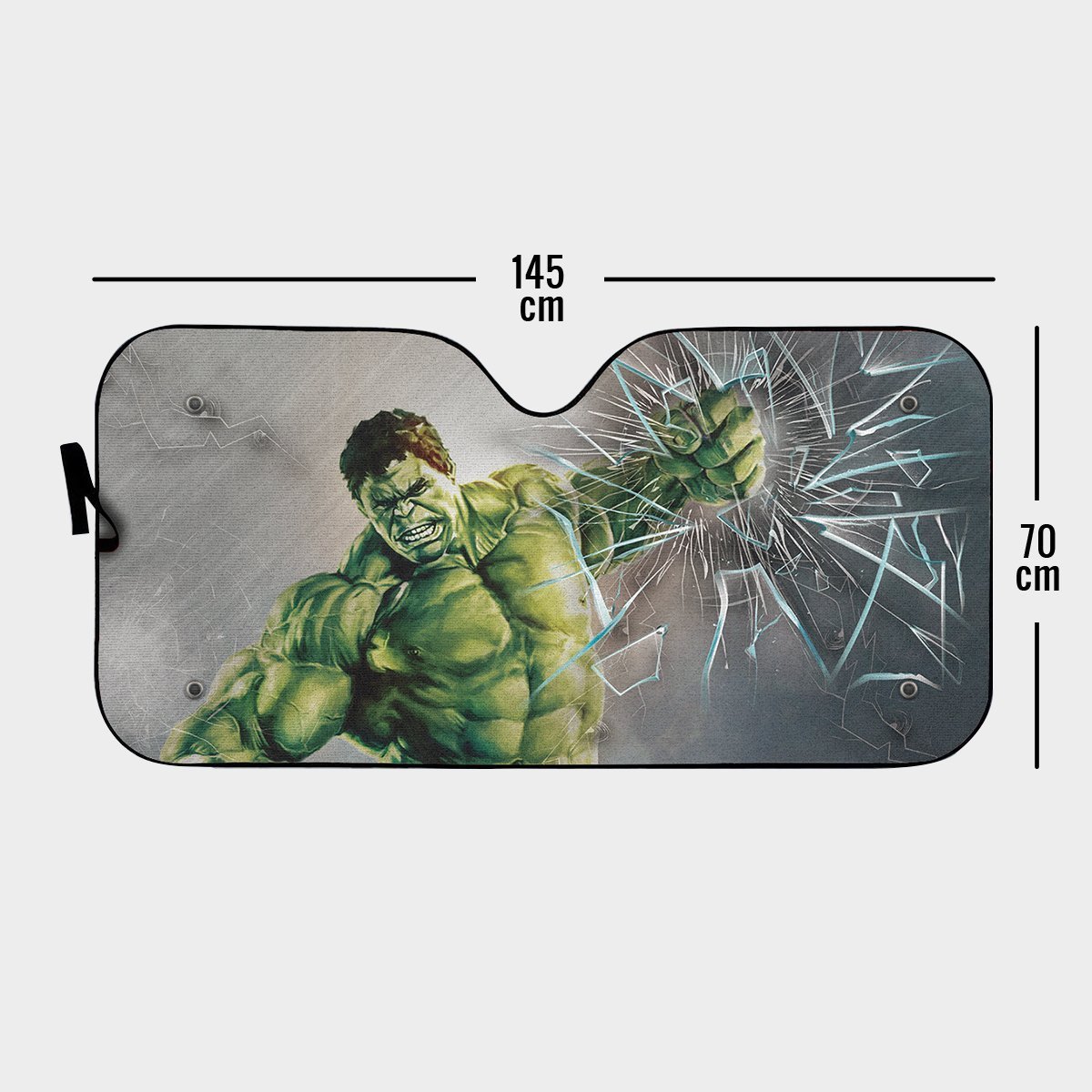MV Hulk Car Sun Shade Hulk Smash Broken Glasses Auto Sun Shade