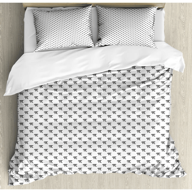 Pi Bedding Set Math Intelligence Pattern With Pi Number Symbol Duvet Covers White Unique Gift