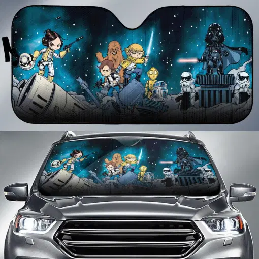 Star Wars Car Sun Shade Animation Star Wars Characters Windshield Sun Shade
