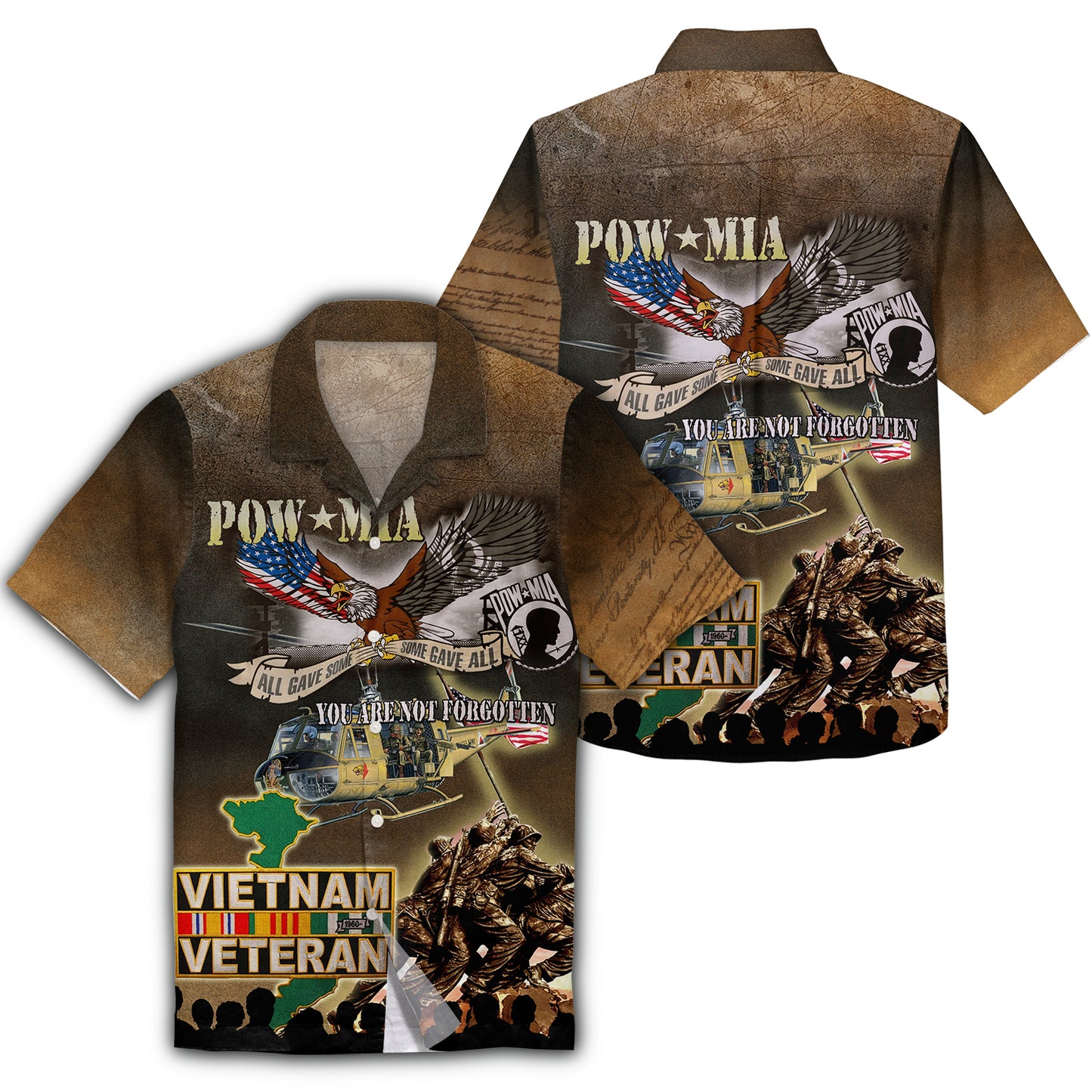 Vietnam Veteran Hawaii Shirt Powma you Are Not Fogotten Vietnam Veteran Aloha Shirt