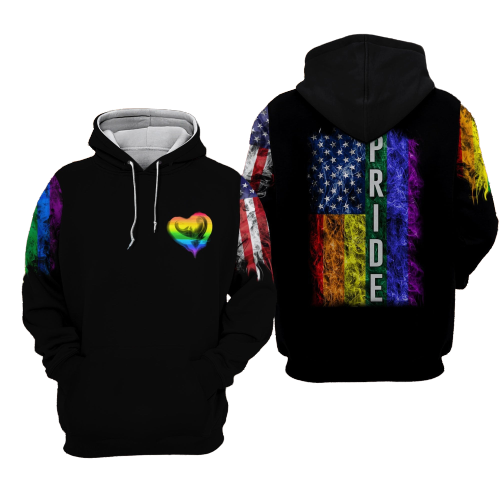 Unifinz LGBT Pride Shirt LGBT Pride Smoke Rainbow American Flag 3D T-shirt LGBT Hoodie 2022
