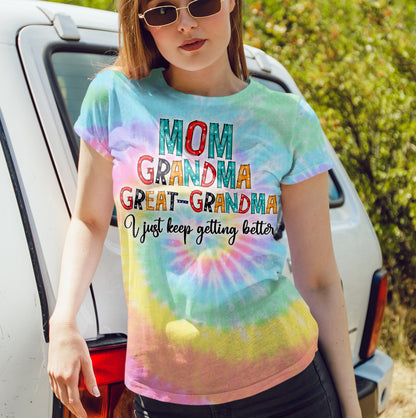 Family T-shirt For Mom Grandma Greatgrandma Tie Dye T-shirt F163B