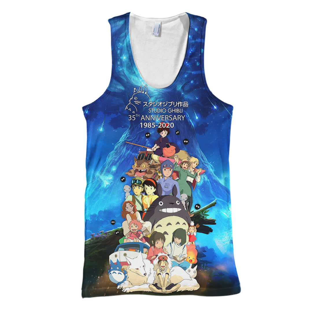 Unifinz Ghibli T-shirt 35 Years Anniversary Ghibli 3D Print T-shirt Amazing Ghibli Hoodie Sweater Tank 2022