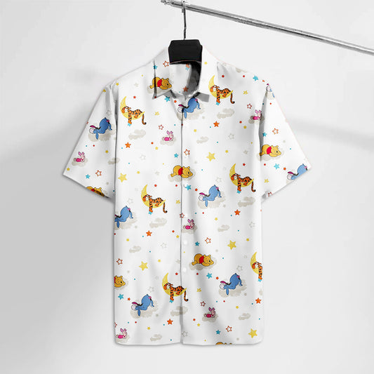 Unifinz DN WTP Hawaiian Shirt Sleeping Pooh Eeyore Tigger Piglet Hawaii Tshirt Awesome DN WTP Aloha Shirt 2022