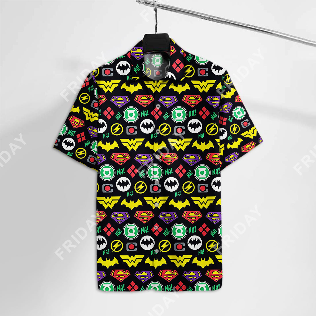 Unifinz DC JL Hawaiian Shirt JL Icon Hawaii Tshirt Cool DC Aloha Shirt 2022