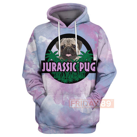 Unifinz Dog Hoodie Jurassic Pug Tie Dye T-shirt Amazing High Quality Dog Shirt Sweater Tank 2022