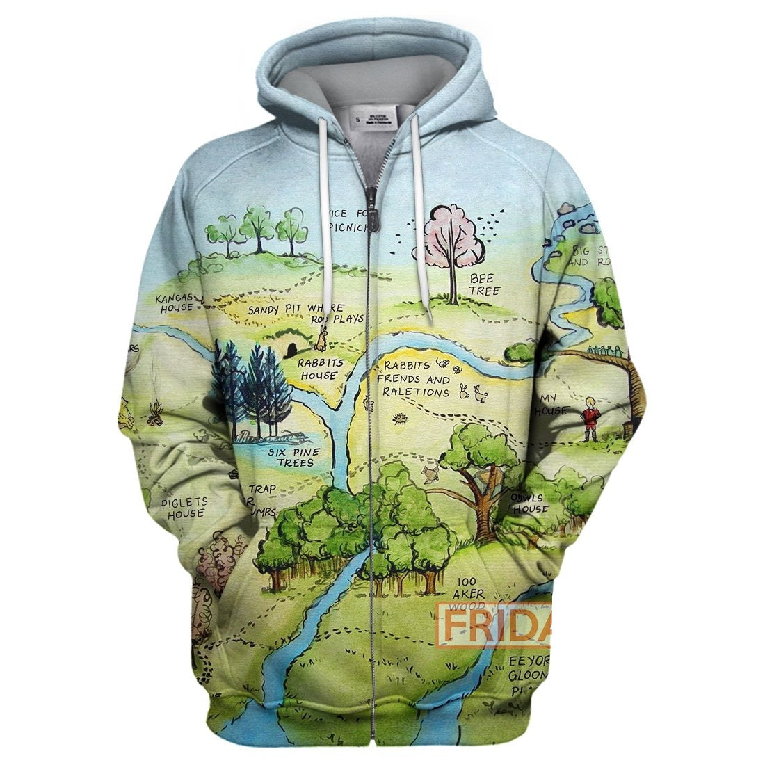 Unifinz DN WTP T-shirt Winnie The Pooh Map T-shirt Cute DN WTP Hoodie Sweater Tank 2026