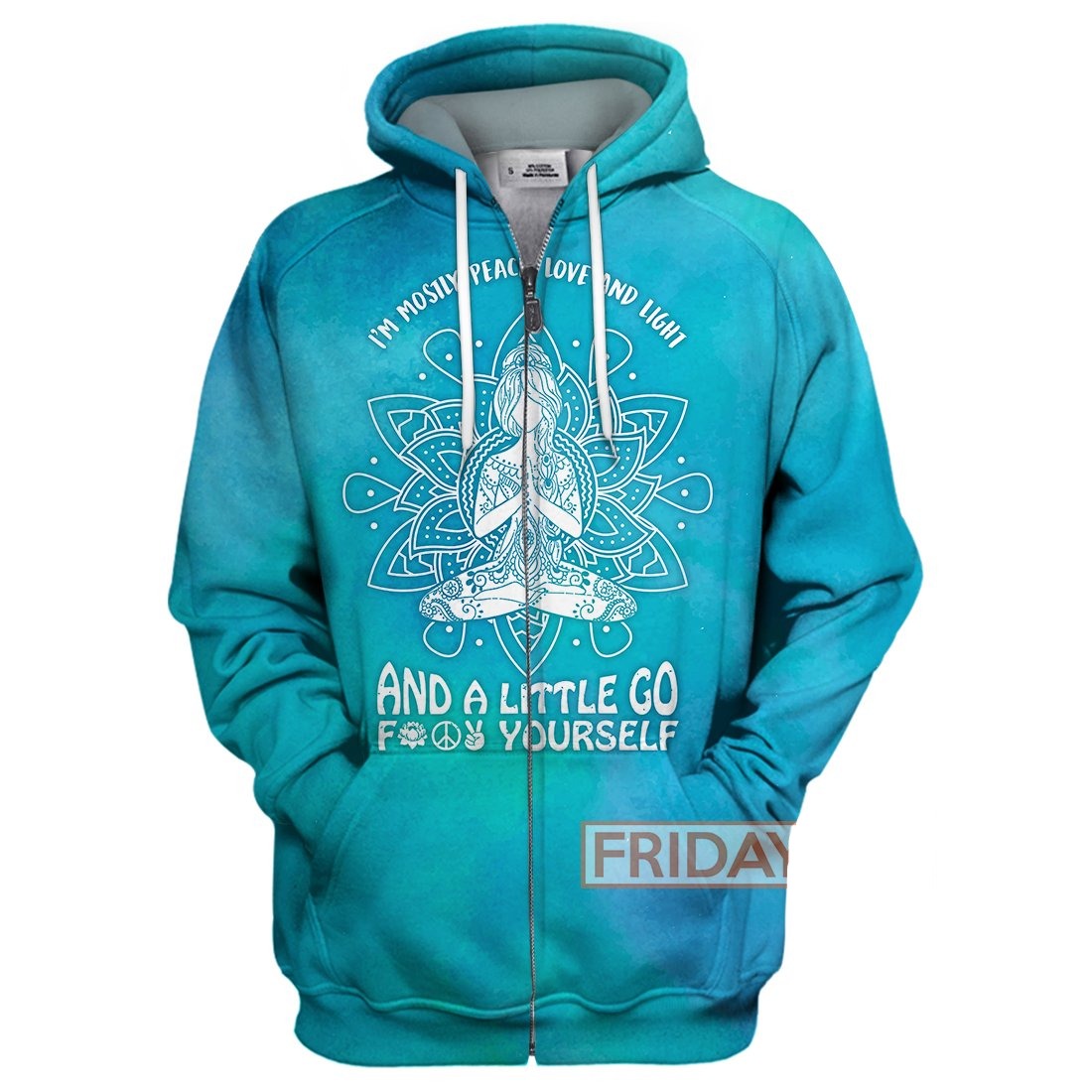 Unifinz Hippie Yoga T-shirt Yoga Girl Meditation I'm Mostly Peace Love And Light 3D Print T-shirt Hippie Hoodie Sweater Tank 2026