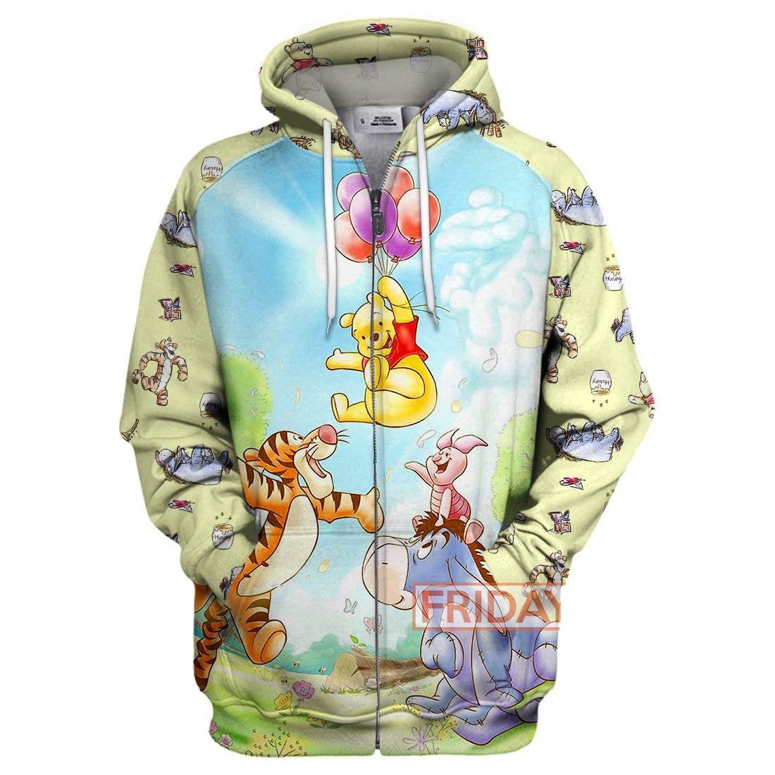 Unifinz DN T-shirt Pooh and Friends Tigger Eeyore Piglet Emoji Cartoon 3D Print T-shirt Amazing DN WTP Hoodie Sweater Tank 2026