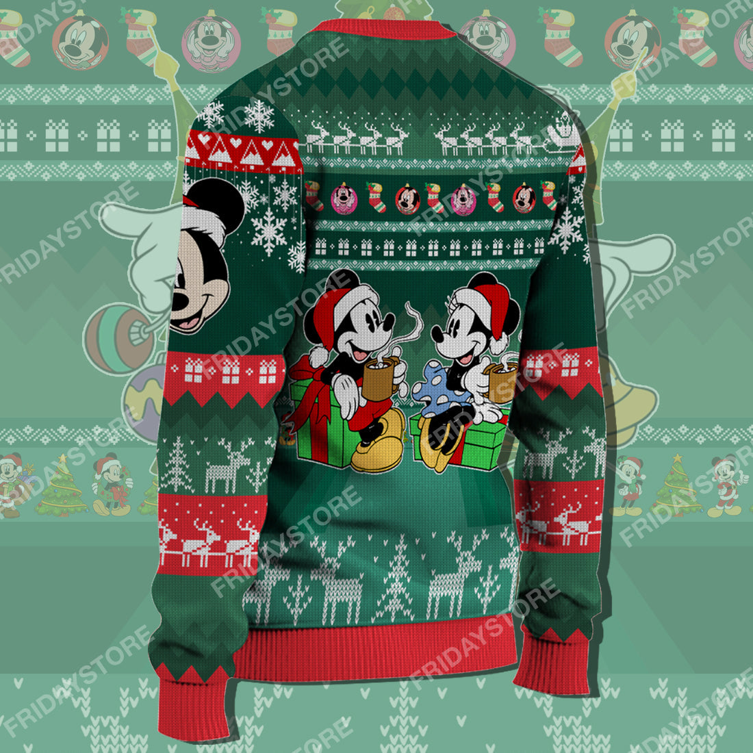 Unifinz DN Sweater Happy Mouse With Christmas Tree Christmas Sweater High Quality MK Mouse Ugly Sweater 2023