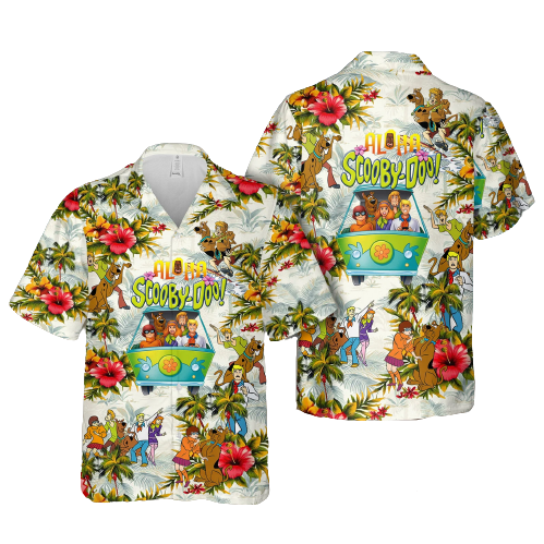 Scooby-Doo Hawaiian Shirt Aloha Scooby-Doo Tropical Flower Hawaii Shirt Cute Scooby-Doo Aloha Shirt