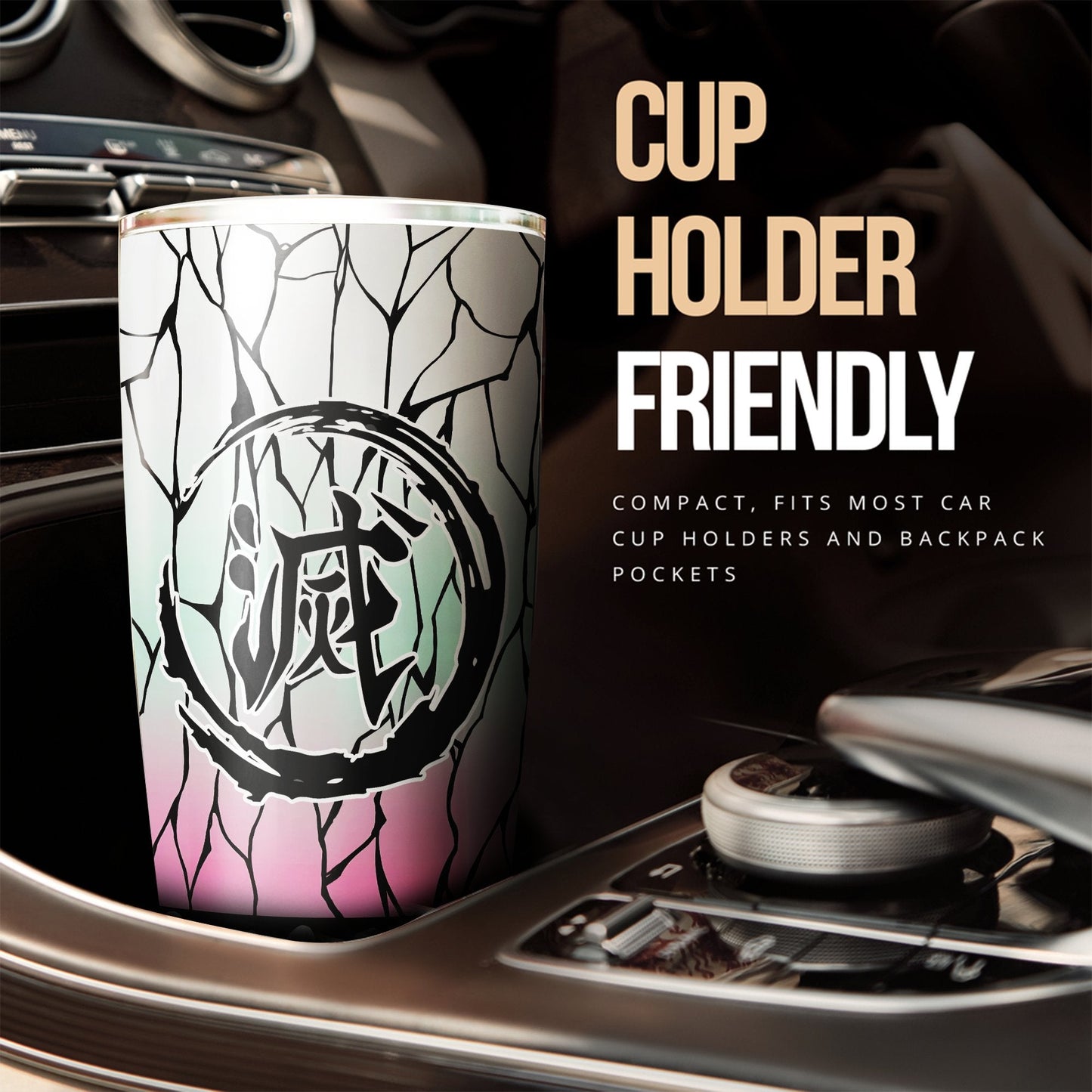 Demon Slayer Tumbler 20 oz Shinobu Kocho Kimetsu No Yaiba Logo Tumbler Cup 20 oz