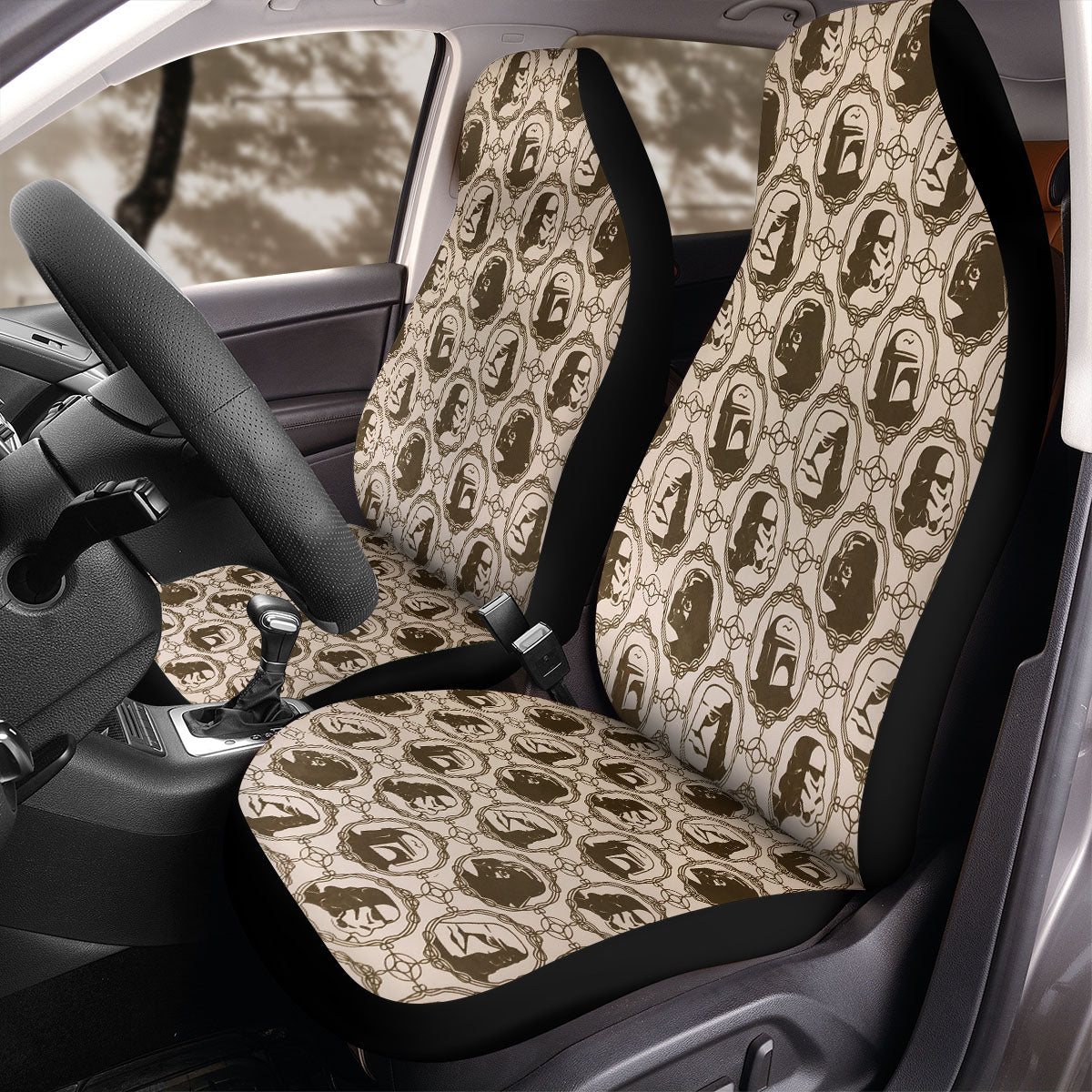 SW Car Seat Covers Stormtroopers Silhouette Vintage Pattern Seat Covers