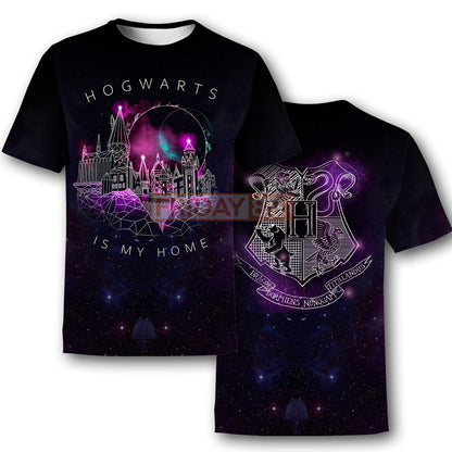 Unifinz HP T-shirt Hogwarts Is My Home Geometric  Black Purpl T-shirt Hogwarts Tee Awesome High Quality HP Hoodie Sweater Tank 2026