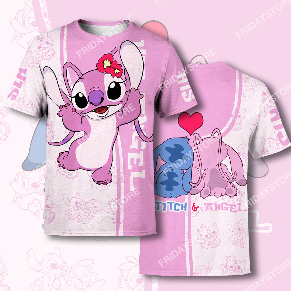 Unifinz LAS T-shirt Stitch Angel Adorable Couple All Over Print Stitch Couple T-shirt Cute High Quality DN Stitch Hoodie Sweater Tank 2026