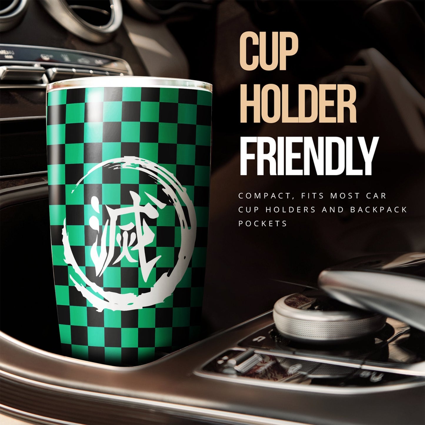 Demon Slayer Tumbler 20 oz Tanjiro Kamado Uniform Kimetsu No Yaiba Logo Tumbler Cup 20 oz