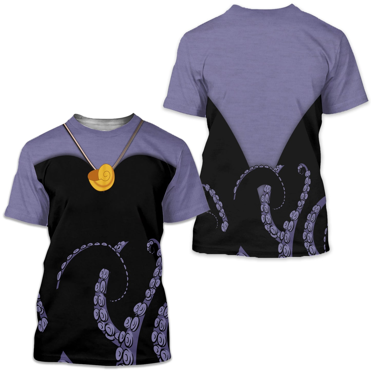 DN T-shirt Ursula The Sea Witch DN Villain Costume T-shirt Purple Black Unisex Adults New Release