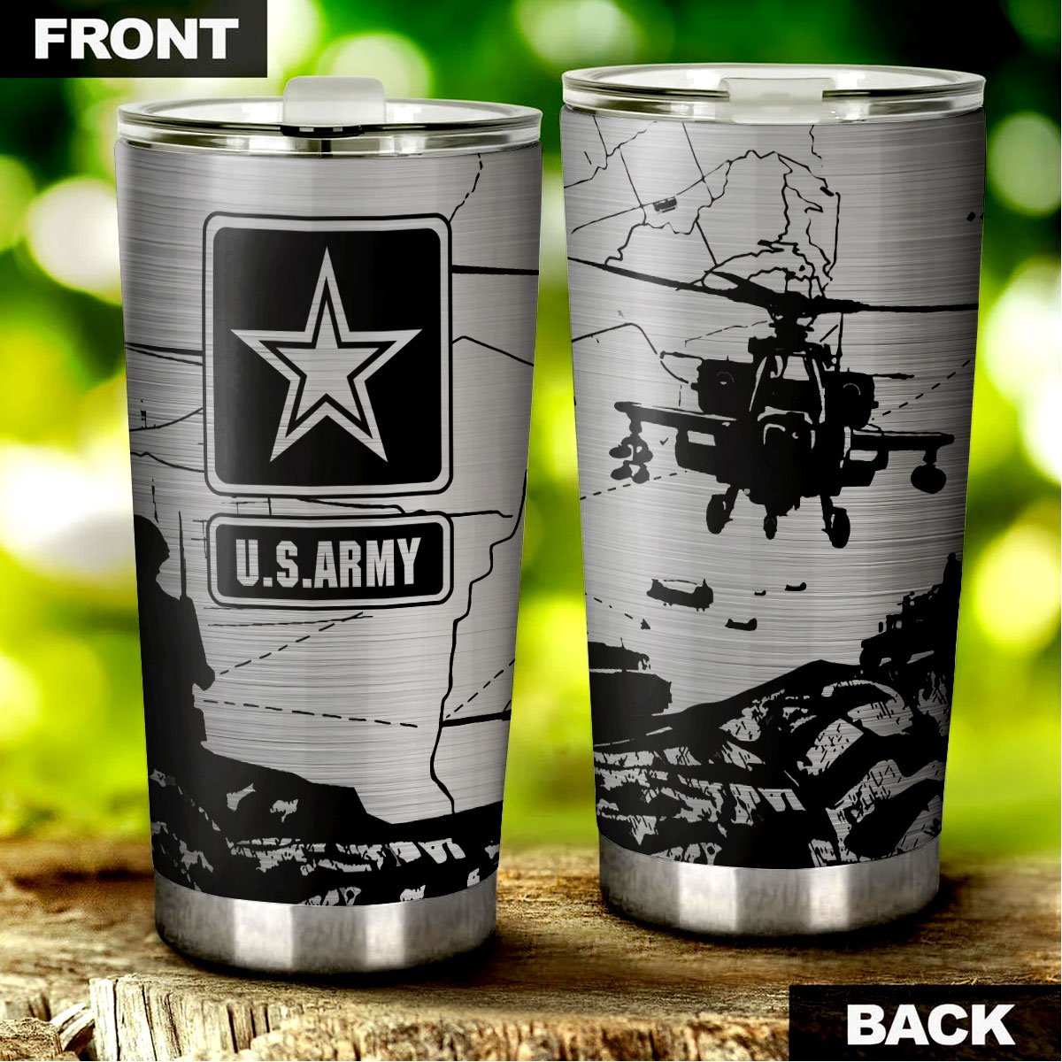 Unifinz U.S Army Tumbler 20 oz Silver Military Tumbler 20 oz gifts For Veteran Lover Veteran Tumbler 2024