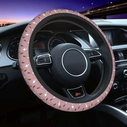 SGhibli Steering Wheel Cover Princess Mononoke Masks Pattern Driving Wheel Cover Pink