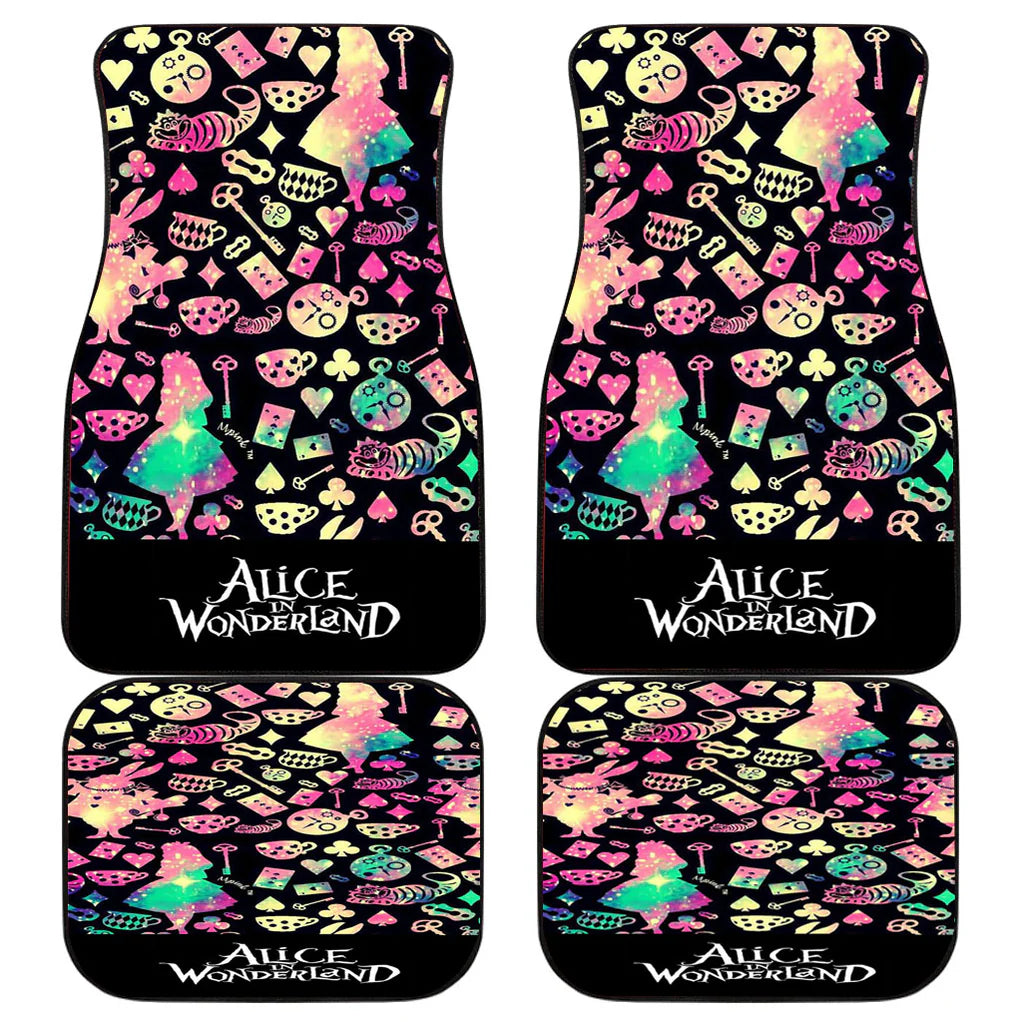 Alice In Wonderland Car Mats Alice In Wonderland Items Pattern Car Floor Mats Colorful