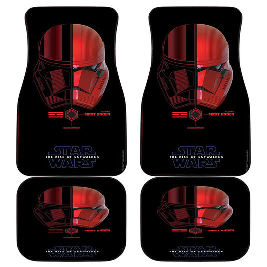 SW Car Mats SW Stormtrooper The Rise Of Skywalker Car Floor Mats Black Red