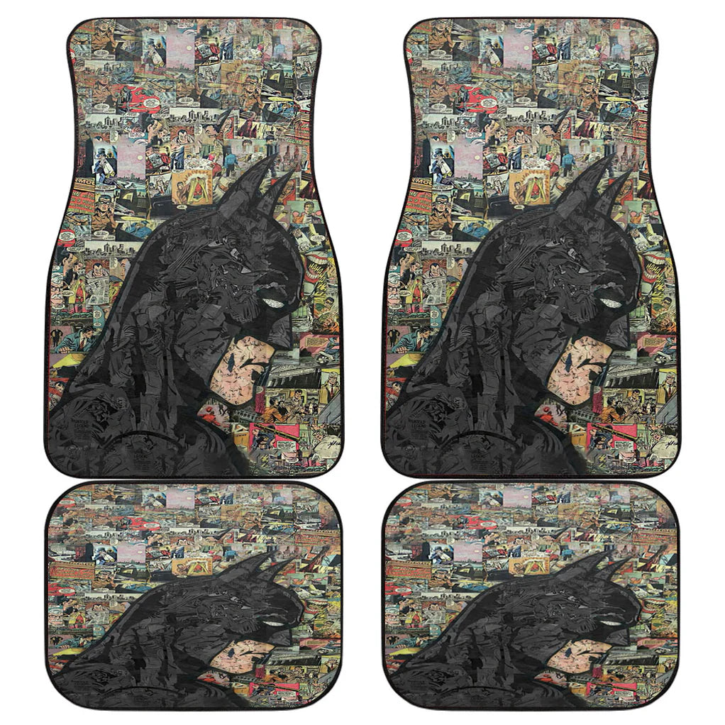 Batman Car Mats DC Batman Comic Doodle Pattern Car Floor Mats Black