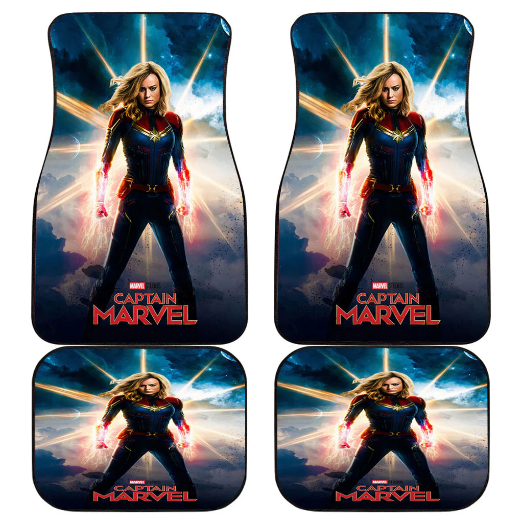 MV Car Floor Mats Captain MV Superhero Character Graphic Car Mats
