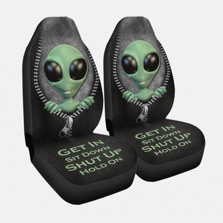 Alien Car Seat Covers Alien Get In Sit Down Shut Up Hold On Seat Covers Black