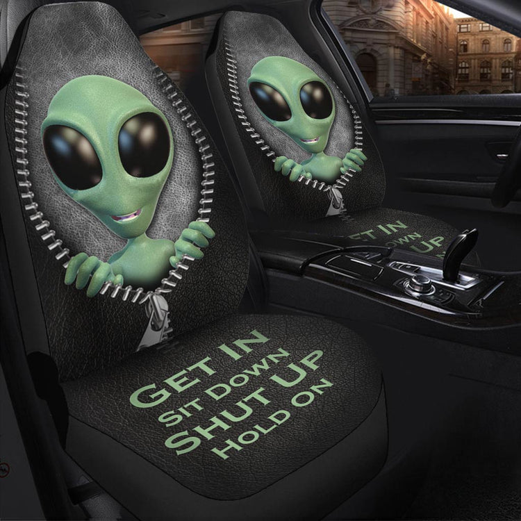 Alien Car Seat Covers Alien Get In Sit Down Shut Up Hold On Seat Covers Black