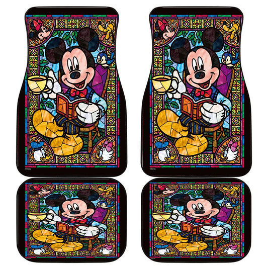 MM Car Mats DN MM Reading Book Stained Glass Pattern Car Floor Mats Colorful