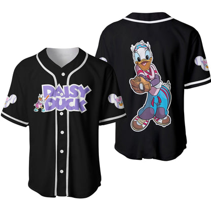 Disney Jersey Disney Daisy Duck As Pitcher Character Patterns Black Jersey Shirt Disney Baseball Jersey Daisy Duck Baseball Jersey