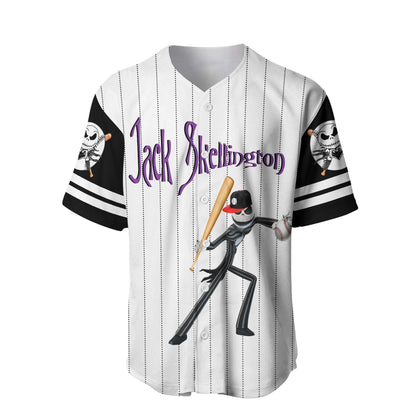 TNBC Jersey Jack Skellington Hitter Player Graphic Black Jersey Shirt TNBC Baseball Jersey